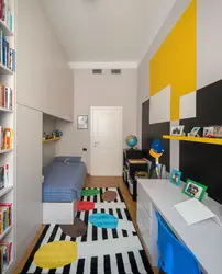 Narrow children's bedroom design