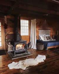 Bedroom with stove design