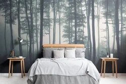 Bedroom design forest photo wallpaper