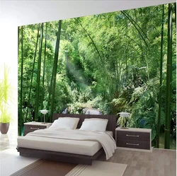 Bedroom design forest photo wallpaper