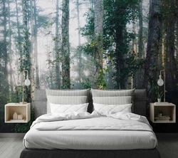 Bedroom design forest photo wallpaper