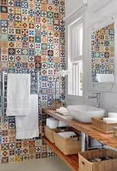 Patchwork tiles in bathroom design