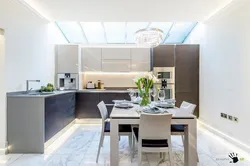 Living room kitchen design with peninsula