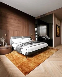 Bedroom design with brown laminate