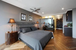 Bedroom design with brown laminate