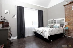 Bedroom design with brown laminate