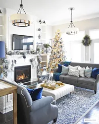 Christmas tree in the kitchen living room design