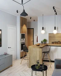 Kitchen design in euro-room apartment peak