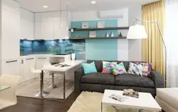 Kitchen bedroom design 14 sq.m.