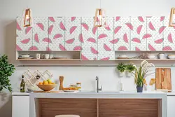 Kitchen design with self-adhesive panels