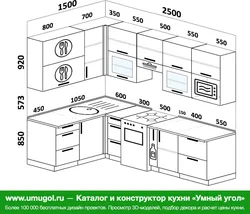 Kitchen design 2500 by 2500