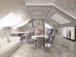 Kitchen living room in the attic design