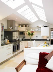 Kitchen Living Room In The Attic Design
