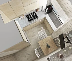 Kitchen living room design top view