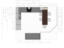 Kitchen living room design top view