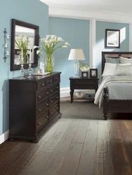 Dark wood bedroom design