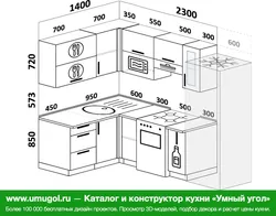 Oshxona dizayni 2300 dan 2300 gacha