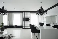 Kitchen design with black lamps