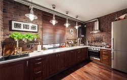 Kərpic Ilə Loft Mətbəx Dizaynı