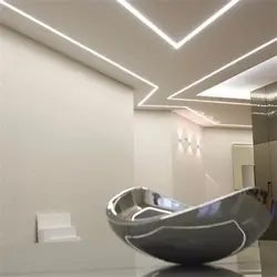 Дизайн световых линий в ванной