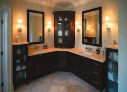 Bathroom corner cabinet design