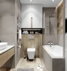 Design Of A Bathroom Combined With A Toilet Wood