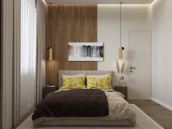 Bedroom Design With Slats Behind The Bed