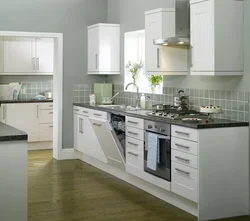 Design of straight kitchens with dishwasher