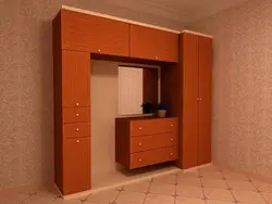 Wardrobe Design With A Mezzanine In The Hallway