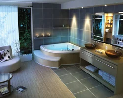 Bathtub installation design in bathroom