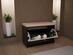 Design of a shoe rack with a seat in the hallway