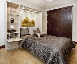 Bedroom design with bed and nightstands