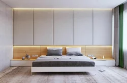 Тарҳи хоб бо бистар ва nightstands
