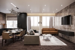 Kitchen living room 70 sq m design