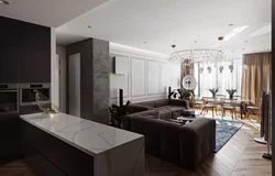 Кухня гасцёўня 70 кв м дызайн