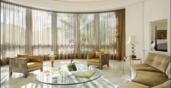 Panoramic windows in the kitchen curtain design