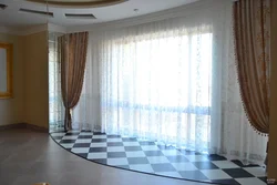 Панорамные окна на кухне дизайн штор