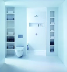 Installation Design In The Bathroom With Shelves