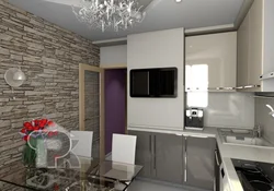 Kitchen design 10 meters with TV