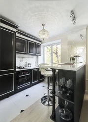 Kitchen design in black Khrushchev