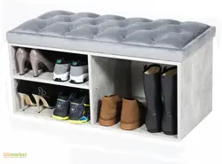 Shoe rack with ottoman for hallway design