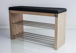 Shoe rack with ottoman for hallway design