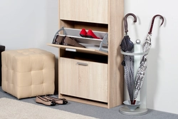 Shoe Rack With Ottoman For Hallway Design