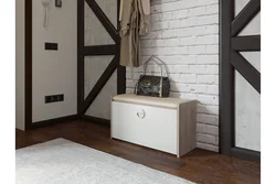 Shoe rack with ottoman for hallway design