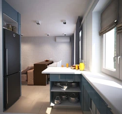 Design of a three-room apartment with a small kitchen
