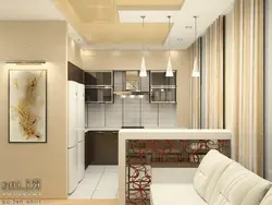 Design of a three-room apartment with a small kitchen