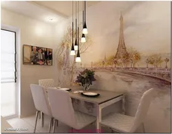 Design of all kitchen walls in the dining area