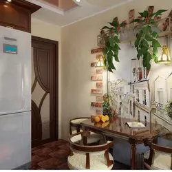 Design of all kitchen walls in the dining area