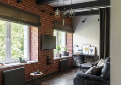 Window design for kitchen in loft style