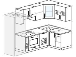 Kitchen 3 by 3 design with dishwasher
